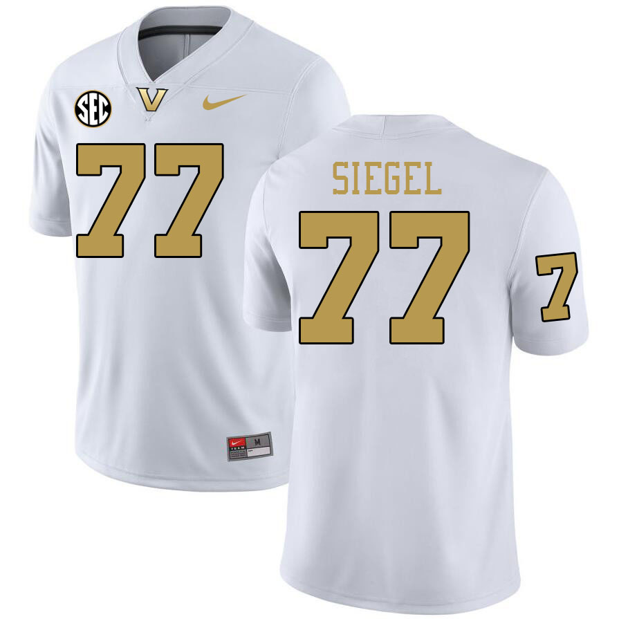 Vanderbilt Commodores #77 David Siegel College Football Jerseys 2024 Uniforms Stitched-White